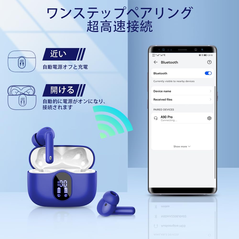 Amazon.co.jp: イヤホン bluetooth ワイヤレスイヤホン【2026最新